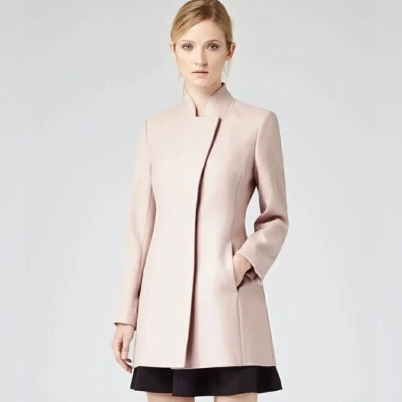 Reiss Wool Blend Pea Coat Royal Blue Size Small - Picture 7 of 7